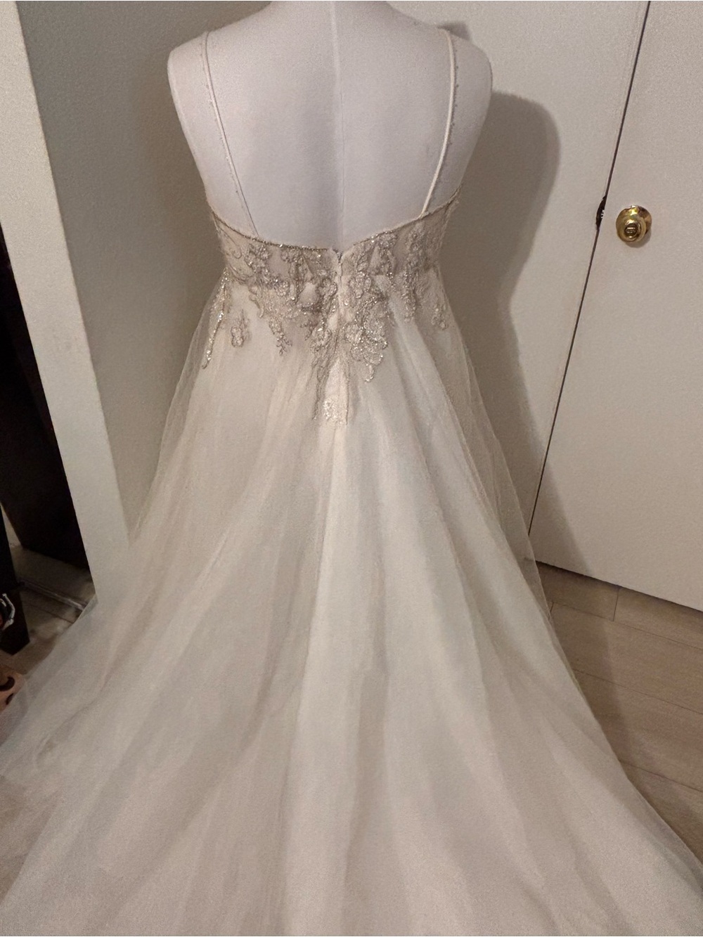 GALINA SIGNATURE Ivory Beaded Tulle A-Line Gown - Picture 5 of 8
